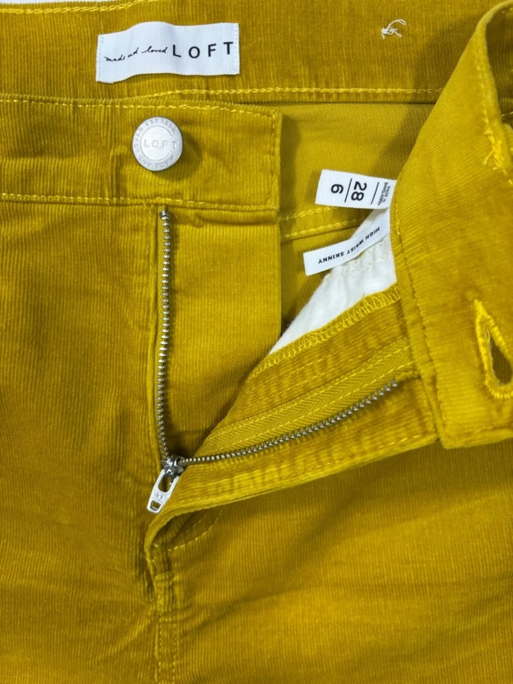 LOFT Made & Loved Micro Corduroy High Waist Skinny Pants